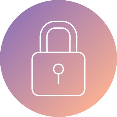 Kilit. Web simgesi basit illüstrasyon