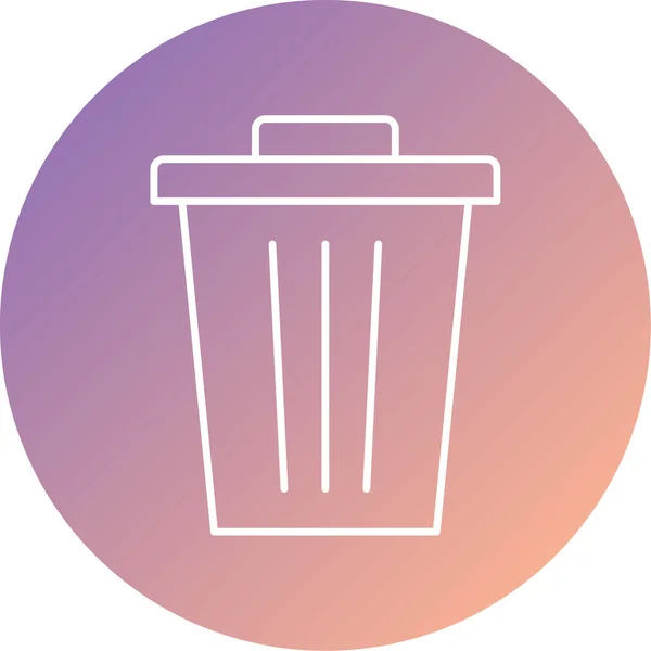 Vector Illustration Single Trash Can — Image vectorielle