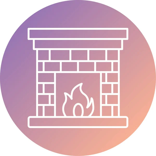 Fireplace Web Icon Simple Illustration — Stock Vector