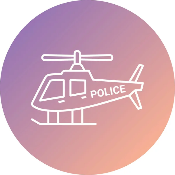 Helicóptero Policía Icono Vector Ilustración — Archivo Imágenes Vectoriales