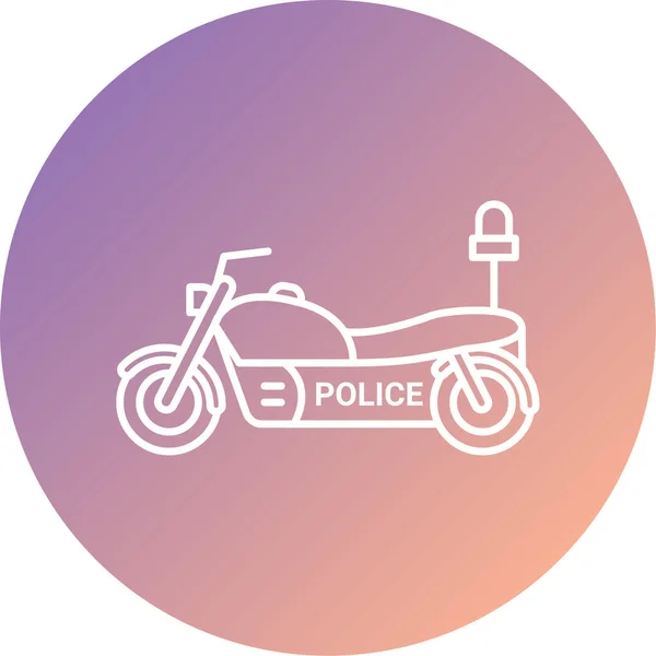 Policía Motocicleta Icono Vector Ilustración — Archivo Imágenes Vectoriales