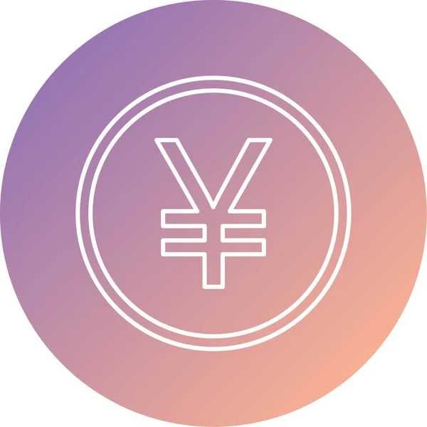 Yen Icona Web Semplice Illustrazione — Vettoriale Stock