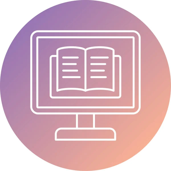Book Icon Computer Monitor Vector Illustration — стоковый вектор