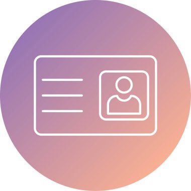 Kimlik kartı simgesi, vektör illüstrasyonu