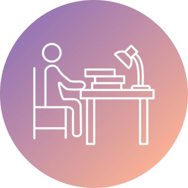 Ofis masa simgesinin vektör illüstrasyonu