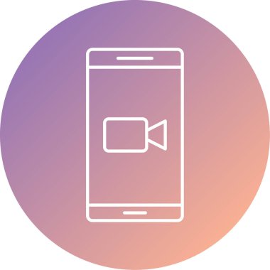 cep telefonu video vektör çizgisi simgesi