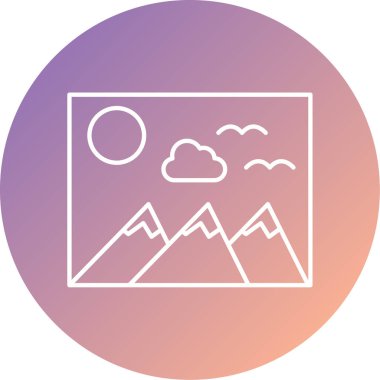 Güzel manzara simgesinin vektör çizimi