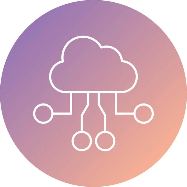 Cloud Network Icône Web — Image vectorielle