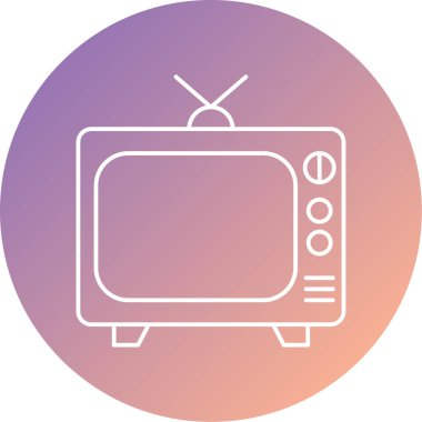 Soyut arkaplanda televizyon simgesi izole edildi