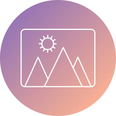 Vektör illüstrasyonu, basit manzara simgesi ögesi