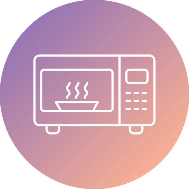 Eşsiz Mikrodalga Vektör Satır Simgesi