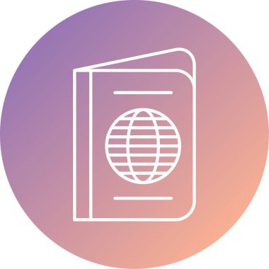 Pasaport ikonu vektör illüstrasyonu