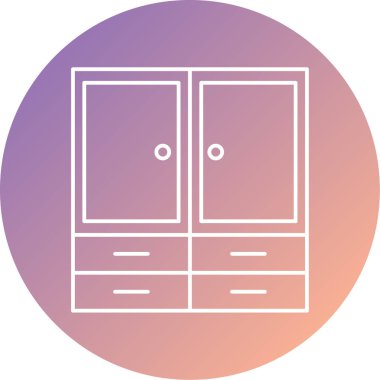 mobilya yassı simgesi, vektör illüstrasyonu