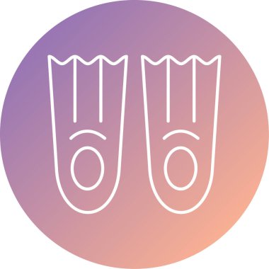 Eşsiz terlik vektör çizgisi simgesi