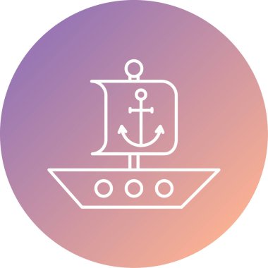 Soyut arkaplanda gemi simgesi izole edildi