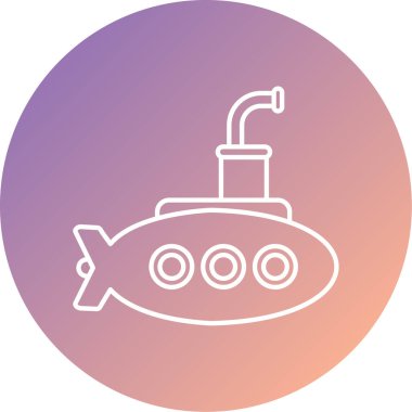 Denizaltı. Web simgesi basit illüstrasyon