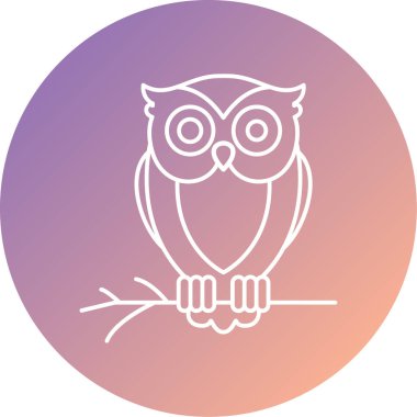 Baykuş. Web simgesi basit illüstrasyon