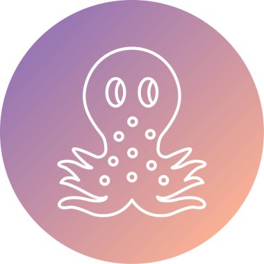 Ahtapot. Web simgesi basit illüstrasyon