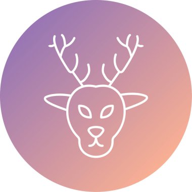 Ren geyiği. Web simgesi basit illüstrasyon