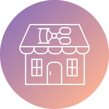 Dükkan. Web simgesi vektör illüstrasyonu