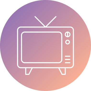 TV vektör simgesi sembolü arkaplanda izole edildi