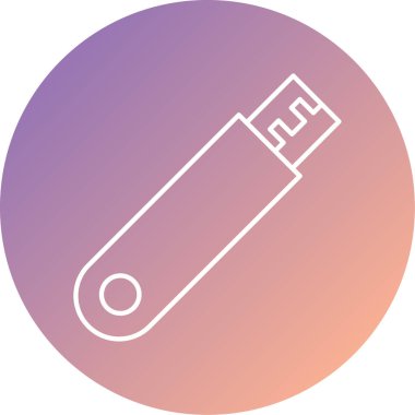 USB flash disk simgesi. Basit resimleme 