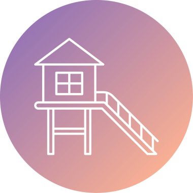 Yapı ve yapı çizgisi simgesinin vektör illüstrasyonu