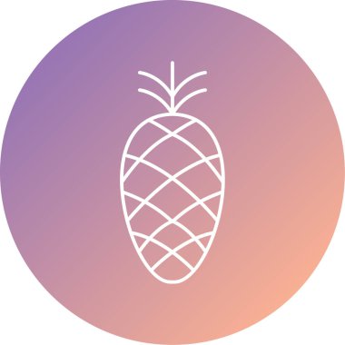 Tek bir ananas simgesinin vektör çizimi