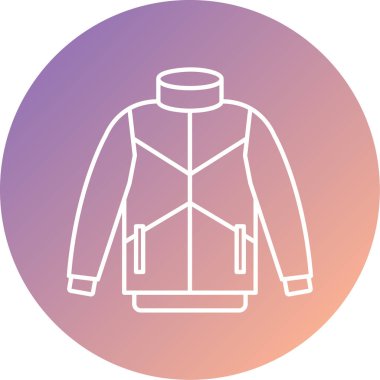 Ceket, soyut arkaplan vektör illüstrasyonunda basit bir simge