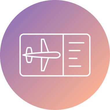uçak bileti renk vektörü simgesi