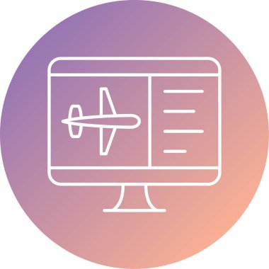 uçuş çizgisi vektör simgesi modern illüstrasyon