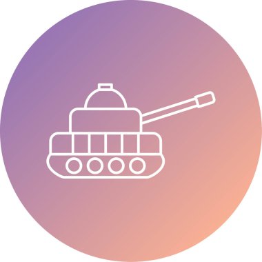 askeri tank simgesi, vektör illüstrasyonu