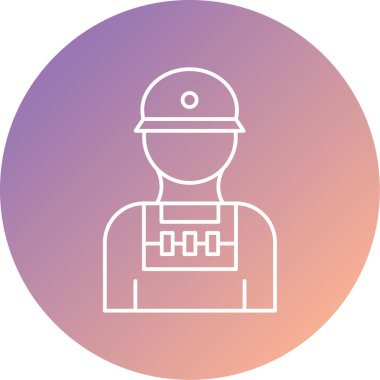 işçi vektörü ince çizgi simgesi