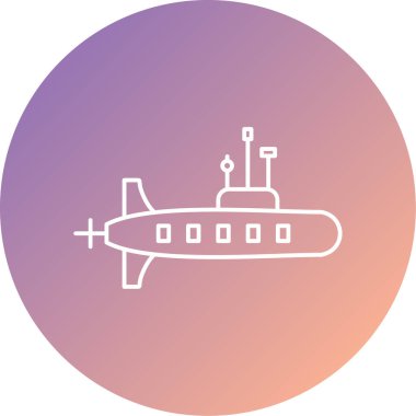 Denizaltı. Web simgesi vektör illüstrasyonu