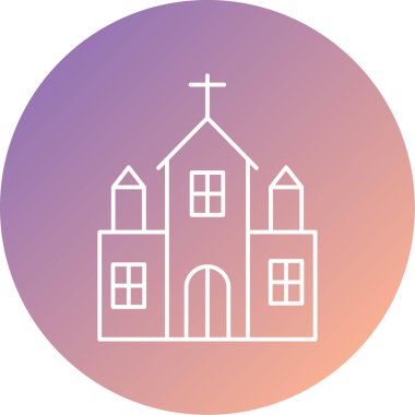 Kiliseye. Web simgesi basit illüstrasyon