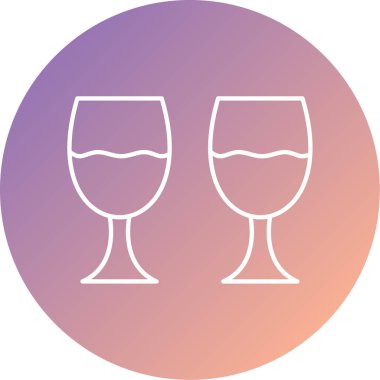 Şarap kadehi. Basit resimleme