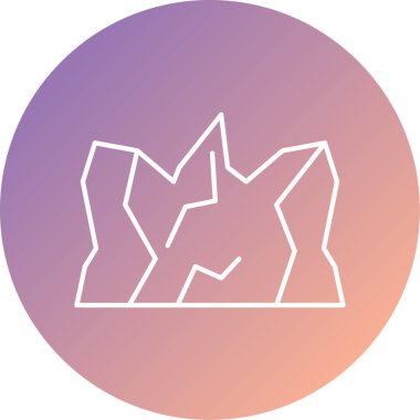 Bir dağ simgesinin vektör illüstrasyonu