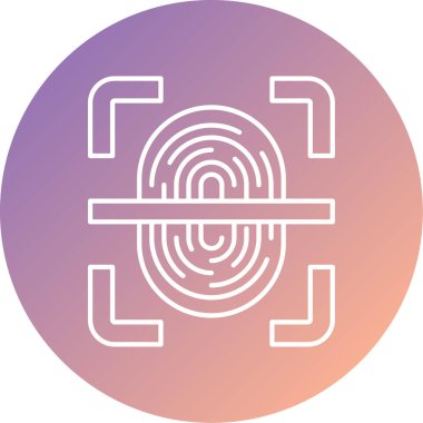 Parmak izi. Web simgesi basit illüstrasyon