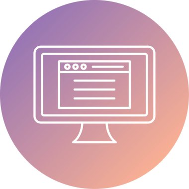 Bilgisayar ekranının vektör illüstrasyonu