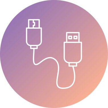 Usb Kablo simgesi, vektör illüstrasyonu