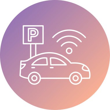 Araba park kutsal kişilerin resmi, vektör çizim