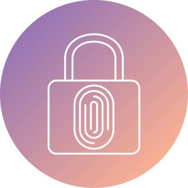 Parmak izi web simgesi ile kilitle basit illüstrasyon