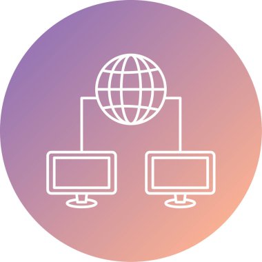 ağ vektörü ince çizgi simgesi