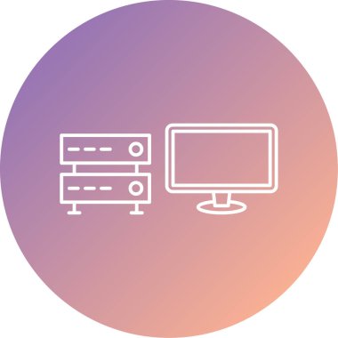 bilgisayar izleme simgesi, vektör illüstrasyonu