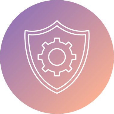 Vites simgesi ve vektör illüstrasyonlu kalkan