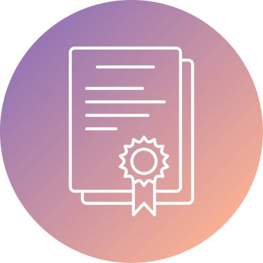 Sertifika. Web simgesi basit illüstrasyon