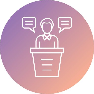 Konferans. Web simgesi basit illüstrasyon