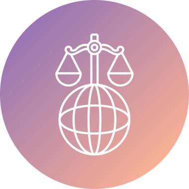 Dünya sembolünün vektör çizgisi simgesi, illüstrasyon