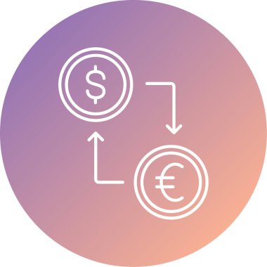 döviz değişim simgesi vektör illüstrasyonu