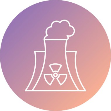 Nükleer güç vektör çizgisi simgesi